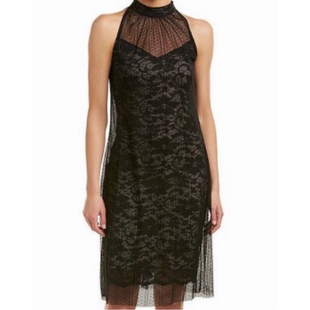 Brand New Alton Gray Black Lace Overlay Dress - Size 4